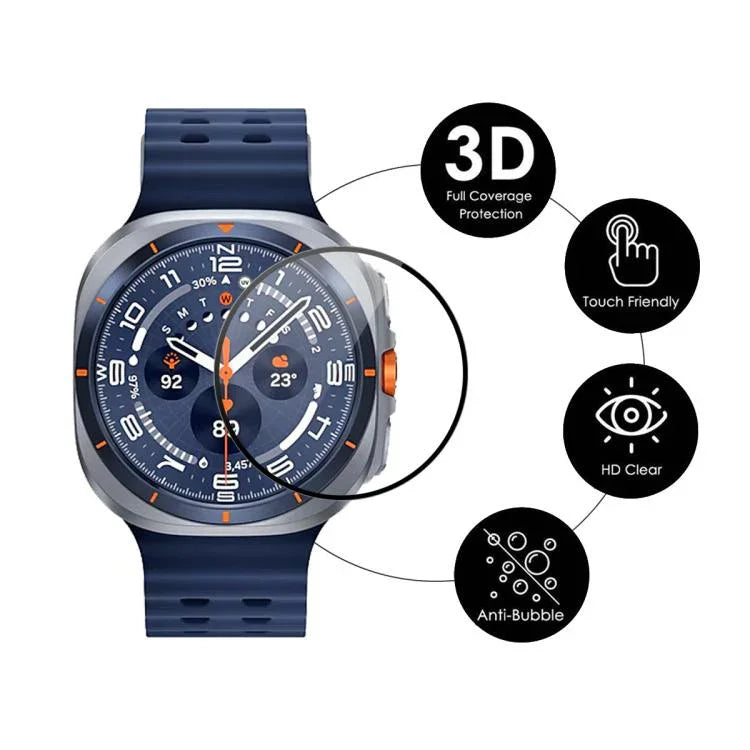 2pcs Film protecteur d'écran souple ENKAY 3D Full Coverage Soft PC Edge PMMA HD, Pour Samsung Galaxy Watch Ultra 47mm / Ultra 2025, Pour Samsung Galaxy Watch8 Classic 46mm, Pour Samsung Galaxy Watch8 44mm, Pour Samsung Galaxy Watch8 40mm