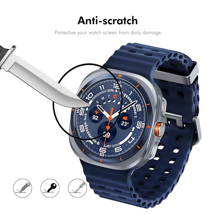 2pcs Film protecteur d'écran souple ENKAY 3D Full Coverage Soft PC Edge PMMA HD, Pour Samsung Galaxy Watch Ultra 47mm / Ultra 2025, Pour Samsung Galaxy Watch8 Classic 46mm, Pour Samsung Galaxy Watch8 44mm, Pour Samsung Galaxy Watch8 40mm