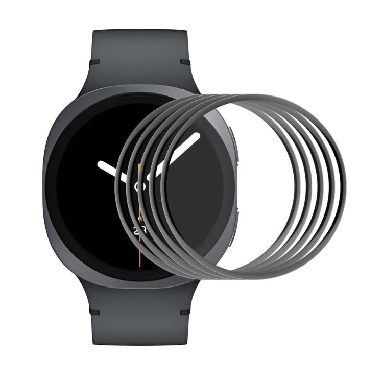 5pcs Film d'écran HD en PMMA avec bord souple en PC à couverture complète ENKAY 3D, pour Samsung Galaxy Watch Ultra 47mm / Ultra 2025, pour Samsung Galaxy Watch8 Classic 46mm, pour Samsung Galaxy Watch8 44mm, pour Samsung Galaxy Watch8 40mm