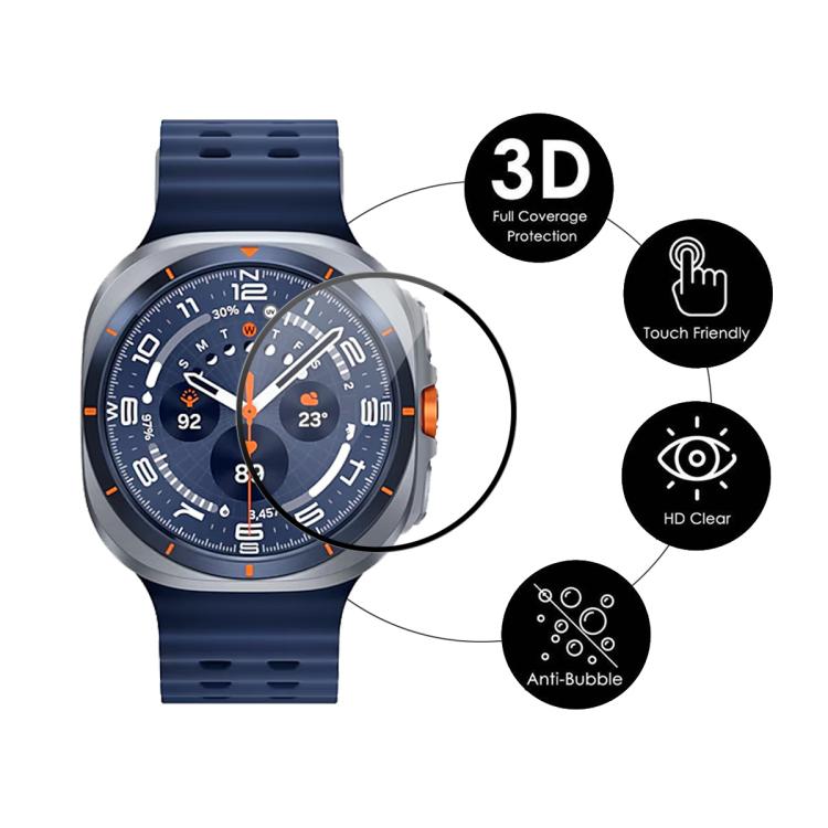 5pcs Film d'écran HD en PMMA avec bord souple en PC à couverture complète ENKAY 3D, pour Samsung Galaxy Watch Ultra 47mm / Ultra 2025, pour Samsung Galaxy Watch8 Classic 46mm, pour Samsung Galaxy Watch8 44mm, pour Samsung Galaxy Watch8 40mm