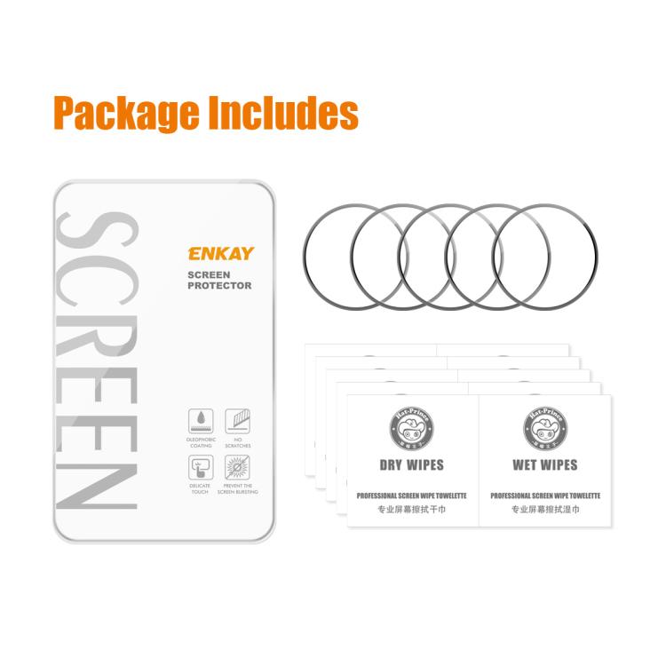 5pcs Film d'écran HD en PMMA avec bord souple en PC à couverture complète ENKAY 3D, pour Samsung Galaxy Watch Ultra 47mm / Ultra 2025, pour Samsung Galaxy Watch8 Classic 46mm, pour Samsung Galaxy Watch8 44mm, pour Samsung Galaxy Watch8 40mm