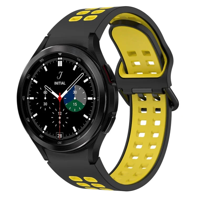Bracelet de montre bicolore en silicone respirant, pour Samsung Galaxy Watch 4 Classic 42mm