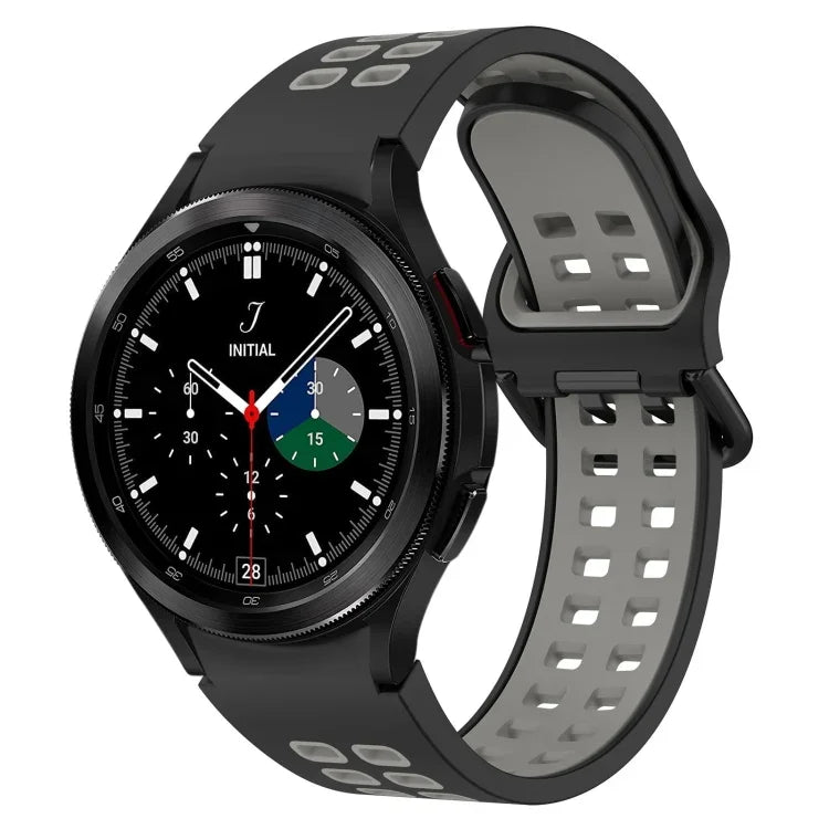 Bracelet de montre bicolore en silicone respirant, pour Samsung Galaxy Watch 4 Classic 42mm