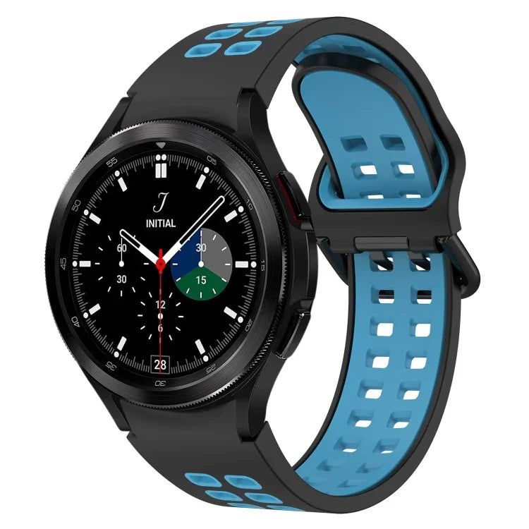 Bracelet de montre bicolore en silicone respirant, pour Samsung Galaxy Watch 4 Classic 42mm