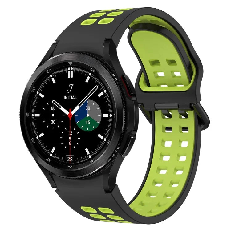 Bracelet de montre bicolore en silicone respirant, pour Samsung Galaxy Watch 4 Classic 42mm