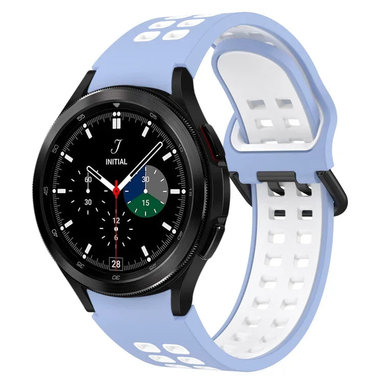 Bracelet de montre bicolore en silicone respirant, pour Samsung Galaxy Watch 4 Classic 42mm
