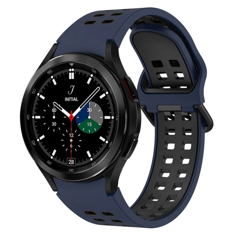 Bracelet de montre bicolore en silicone respirant, pour Samsung Galaxy Watch 4 Classic 42mm