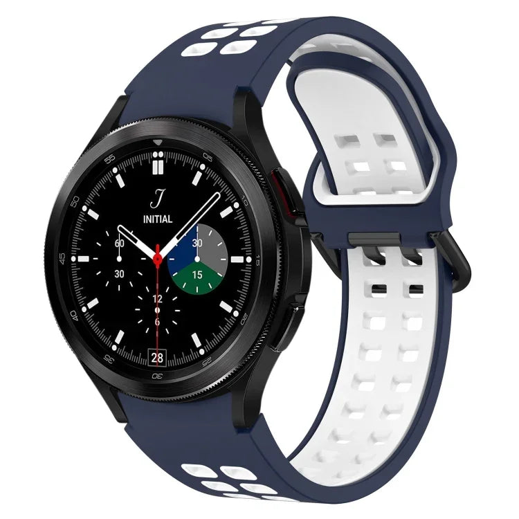 Bracelet de montre bicolore en silicone respirant, pour Samsung Galaxy Watch 4 Classic 42mm