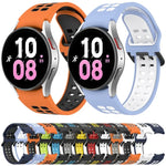 Bracelet de montre bicolore en silicone respirant, pour Samsung Galaxy Watch 4 Classic 42mm