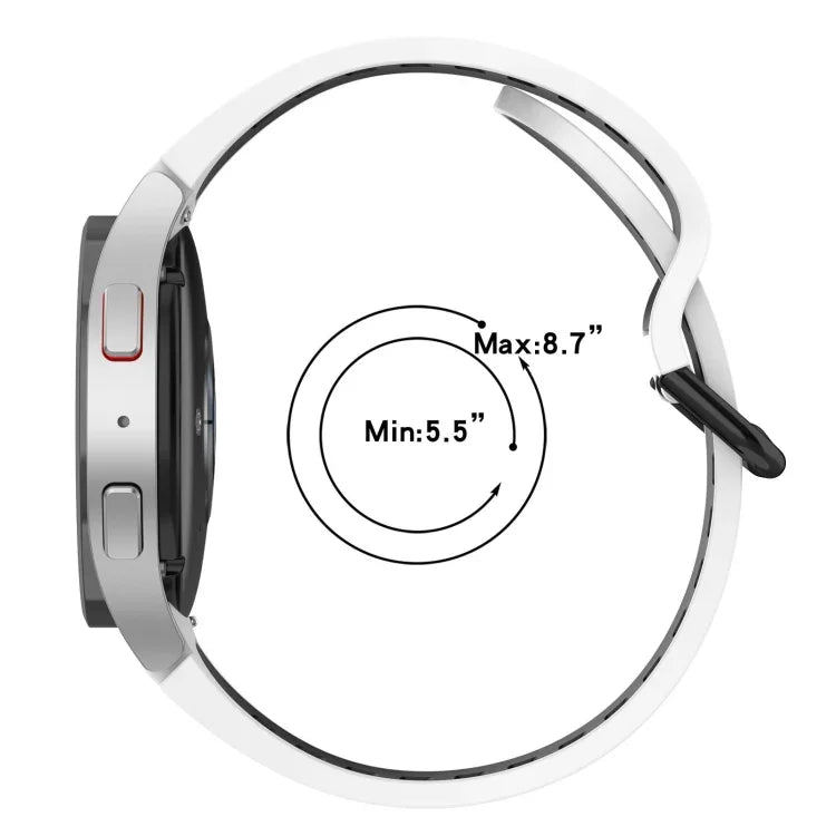 Bracelet de montre bicolore en silicone respirant, pour Samsung Galaxy Watch 4 Classic 42mm