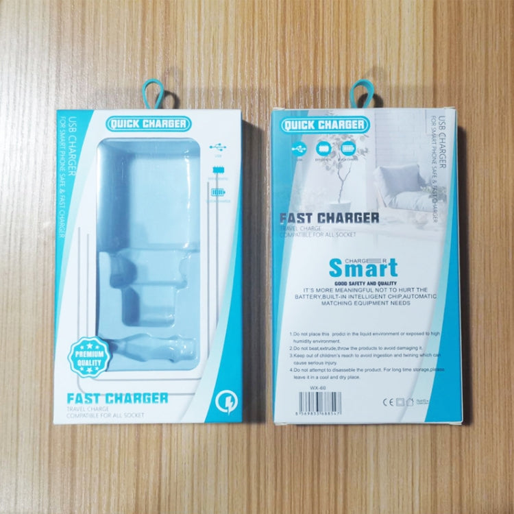 Chargeur double port PD30W USB-C / Type-C + QC3.0 USB, prise EU, prise US, prise AU