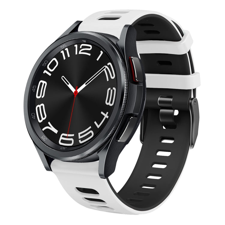 20mm Two-color Silicone Watch Band, For Samsung Galaxy Watch 6 Classic 47mm, For Samsung Galaxy Watch 6 44mm, For Samsung Galaxy Watch 6 40mm, For Samsung Galaxy Watch 6 Classic 43mm