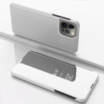 Étui de téléphone en cuir avec support et miroir plaqué à rabat horizontal, pour iPhone 16 Pro, pour iPhone 16 Plus, pour iPhone 16, pour iPhone 15 Pro Max, pour iPhone 15 Pro, pour iPhone 15 Plus