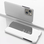 Étui de téléphone en cuir avec support et miroir plaqué à rabat horizontal, pour iPhone 16 Pro, pour iPhone 16 Plus, pour iPhone 16, pour iPhone 15 Pro Max, pour iPhone 15 Pro, pour iPhone 15 Plus