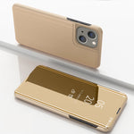 Étui de téléphone en cuir avec support et miroir plaqué à rabat horizontal, pour iPhone 16 Pro, pour iPhone 16 Plus, pour iPhone 16, pour iPhone 15 Pro Max, pour iPhone 15 Pro, pour iPhone 15 Plus