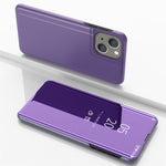 Étui de téléphone en cuir avec support et miroir plaqué à rabat horizontal, pour iPhone 16 Pro, pour iPhone 16 Plus, pour iPhone 16, pour iPhone 15 Pro Max, pour iPhone 15 Pro, pour iPhone 15 Plus