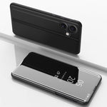 Étui de téléphone en cuir avec support et miroir plaqué à rabat horizontal, pour iPhone 16 Pro, pour iPhone 16 Plus, pour iPhone 16, pour iPhone 15 Pro Max, pour iPhone 15 Pro, pour iPhone 15 Plus