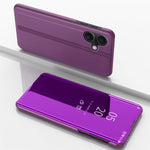 Étui de téléphone en cuir avec support et miroir plaqué à rabat horizontal, pour iPhone 16 Pro, pour iPhone 16 Plus, pour iPhone 16, pour iPhone 15 Pro Max, pour iPhone 15 Pro, pour iPhone 15 Plus