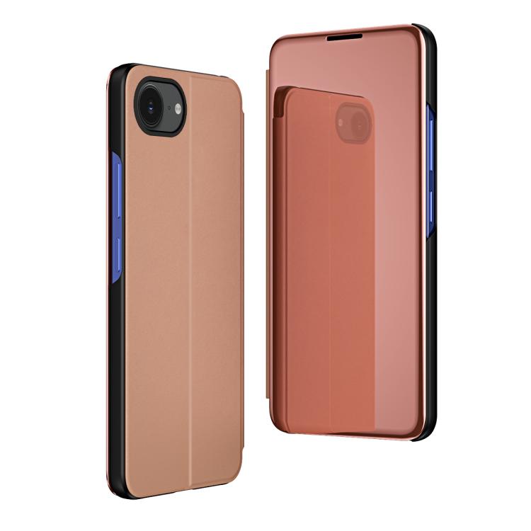 Étui de téléphone en cuir à rabat horizontal avec miroir plaqué et support, pour iPhone 17e / 16e, pour iPhone 17 Pro Max, pour iPhone 17 Pro, pour iPhone 17, pour iPhone Air, pour iPhone 16 Pro Max