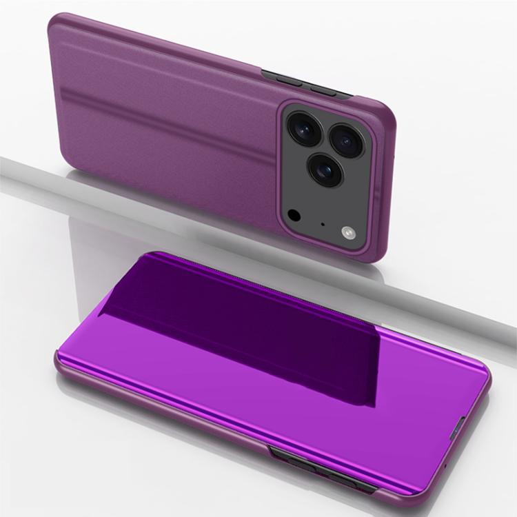 Étui de téléphone en cuir à rabat horizontal avec miroir plaqué et support, pour iPhone 17e / 16e, pour iPhone 17 Pro Max, pour iPhone 17 Pro, pour iPhone 17, pour iPhone Air, pour iPhone 16 Pro Max