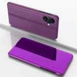 Étui de téléphone en cuir à rabat horizontal avec miroir plaqué et support, pour iPhone 17e / 16e, pour iPhone 17 Pro Max, pour iPhone 17 Pro, pour iPhone 17, pour iPhone Air, pour iPhone 16 Pro Max