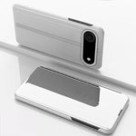 Étui de téléphone en cuir à rabat horizontal avec miroir plaqué et support, pour iPhone 17e / 16e, pour iPhone 17 Pro Max, pour iPhone 17 Pro, pour iPhone 17, pour iPhone Air, pour iPhone 16 Pro Max