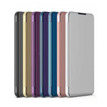 Étui de téléphone en cuir avec support et miroir plaqué à rabat horizontal, pour iPhone 16 Pro, pour iPhone 16 Plus, pour iPhone 16, pour iPhone 15 Pro Max, pour iPhone 15 Pro, pour iPhone 15 Plus