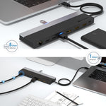 Station d'accueil Wavlink UMD08 DisplayPort 12 en 1 Type-C triple affichage, UMD08