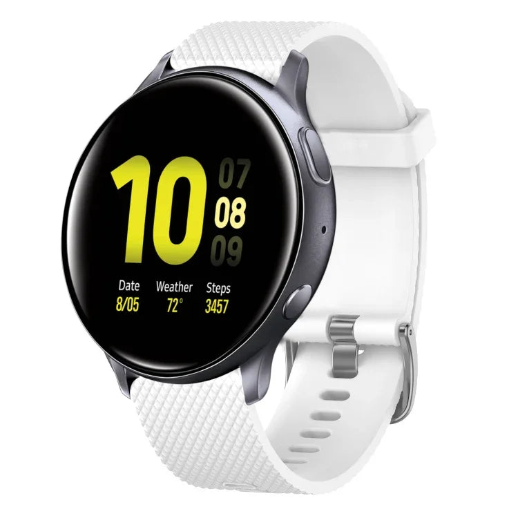 Bracelet de montre en silicone texturé diamant 20 mm, pour Samsung Galaxy Watch 4 Classic 42 mm, pour Samsung Galaxy Watch Active 2 44 mm, pour Samsung Galaxy Watch Active 2 40 mm, pour Samsung Galaxy Watch 42 mm