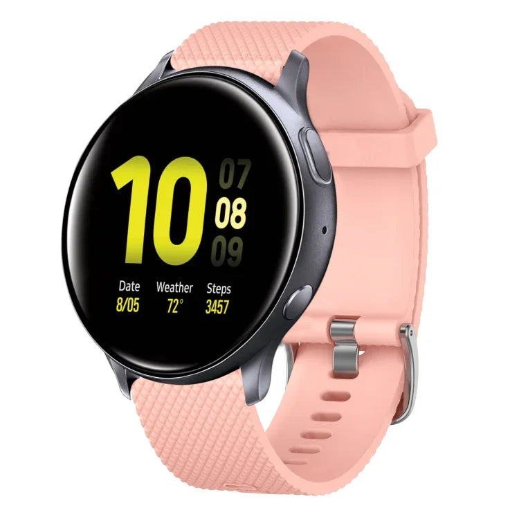 Bracelet de montre en silicone texturé diamant 20 mm, pour Samsung Galaxy Watch 4 Classic 42 mm, pour Samsung Galaxy Watch Active 2 44 mm, pour Samsung Galaxy Watch Active 2 40 mm, pour Samsung Galaxy Watch 42 mm