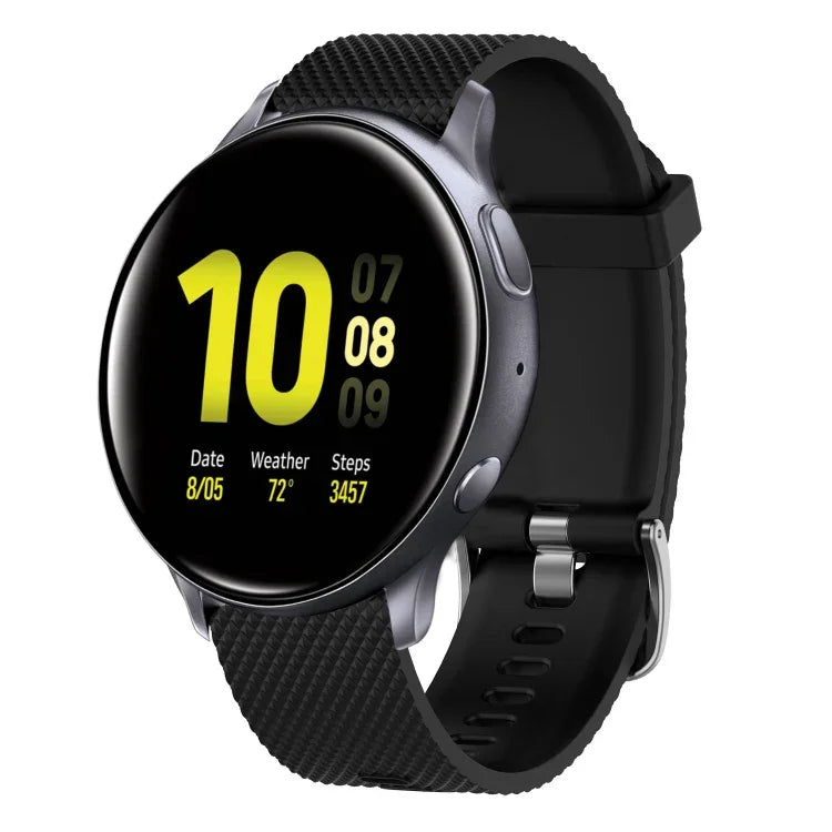 Bracelet de montre en silicone texturé diamant 20 mm, pour Samsung Galaxy Watch 4 Classic 42 mm, pour Samsung Galaxy Watch Active 2 44 mm, pour Samsung Galaxy Watch Active 2 40 mm, pour Samsung Galaxy Watch 42 mm