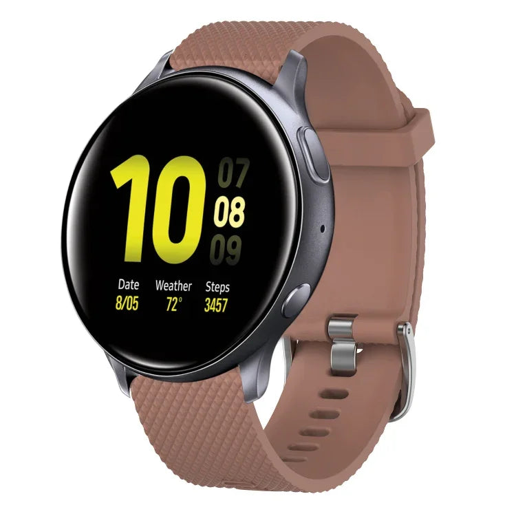 Bracelet de montre en silicone texturé diamant 20 mm, pour Samsung Galaxy Watch 4 Classic 42 mm, pour Samsung Galaxy Watch Active 2 44 mm, pour Samsung Galaxy Watch Active 2 40 mm, pour Samsung Galaxy Watch 42 mm