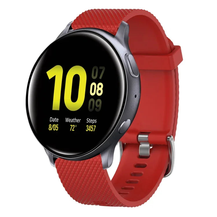 Bracelet de montre en silicone texturé diamant 20 mm, pour Samsung Galaxy Watch 4 Classic 42 mm, pour Samsung Galaxy Watch Active 2 44 mm, pour Samsung Galaxy Watch Active 2 40 mm, pour Samsung Galaxy Watch 42 mm