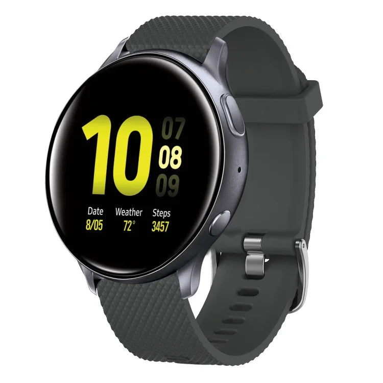 Bracelet de montre en silicone texturé diamant 20 mm, pour Samsung Galaxy Watch 4 Classic 42 mm, pour Samsung Galaxy Watch Active 2 44 mm, pour Samsung Galaxy Watch Active 2 40 mm, pour Samsung Galaxy Watch 42 mm