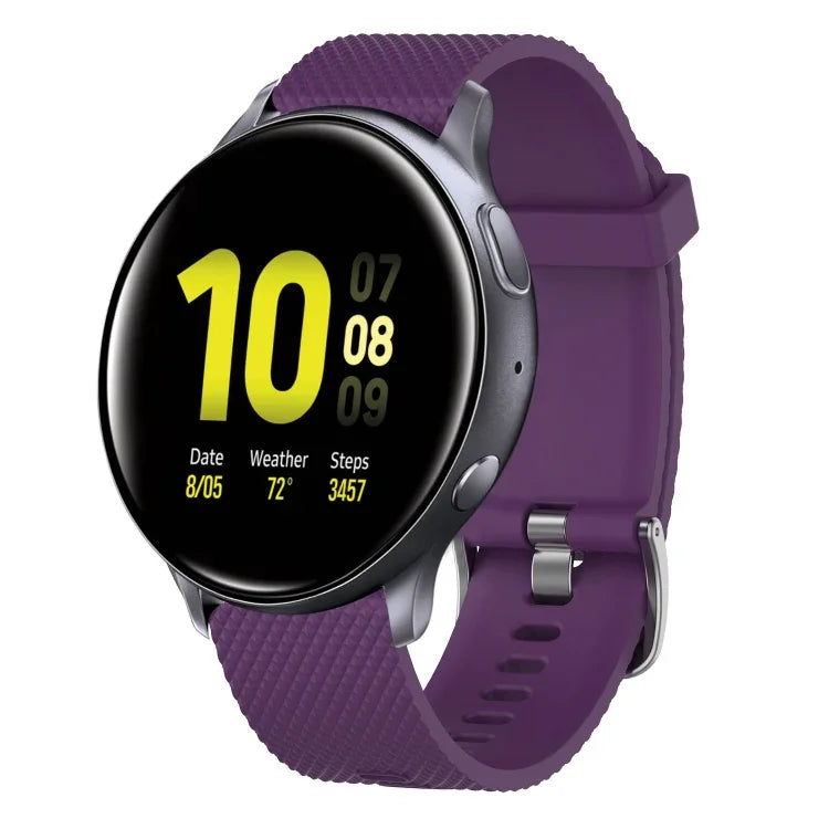 Bracelet de montre en silicone texturé diamant 20 mm, pour Samsung Galaxy Watch 4 Classic 42 mm, pour Samsung Galaxy Watch Active 2 44 mm, pour Samsung Galaxy Watch Active 2 40 mm, pour Samsung Galaxy Watch 42 mm