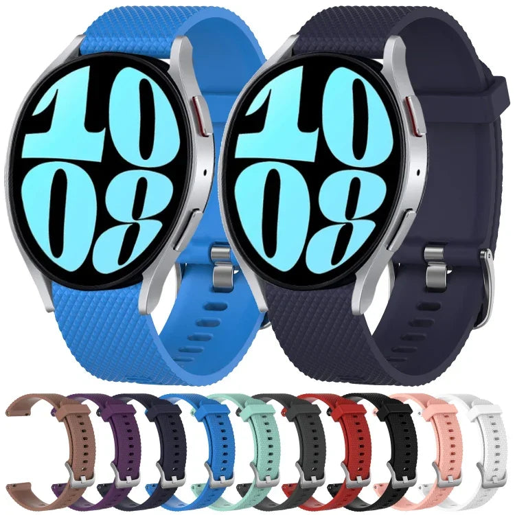 Bracelet de montre en silicone texturé diamant 20 mm, pour Samsung Galaxy Watch 4 Classic 42 mm, pour Samsung Galaxy Watch Active 2 44 mm, pour Samsung Galaxy Watch Active 2 40 mm, pour Samsung Galaxy Watch 42 mm