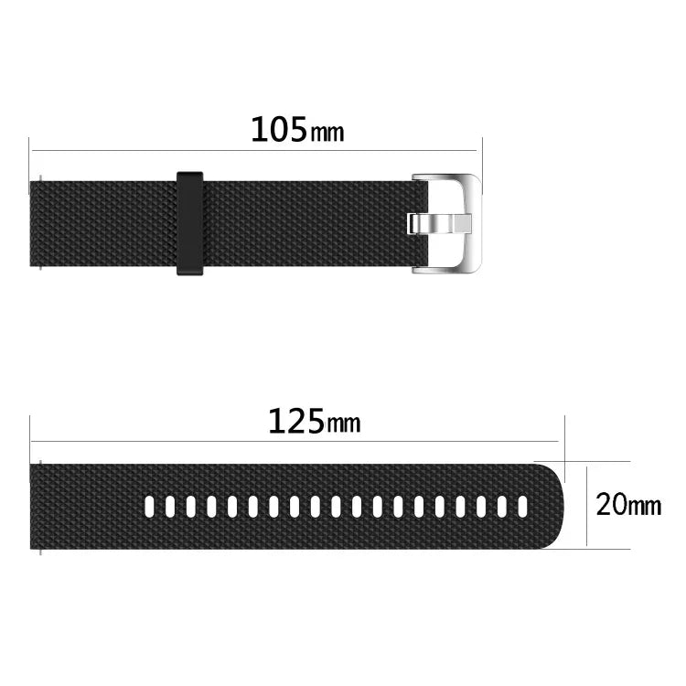 Bracelet de montre en silicone texturé diamant 20 mm, pour Samsung Galaxy Watch 4 Classic 42 mm, pour Samsung Galaxy Watch Active 2 44 mm, pour Samsung Galaxy Watch Active 2 40 mm, pour Samsung Galaxy Watch 42 mm