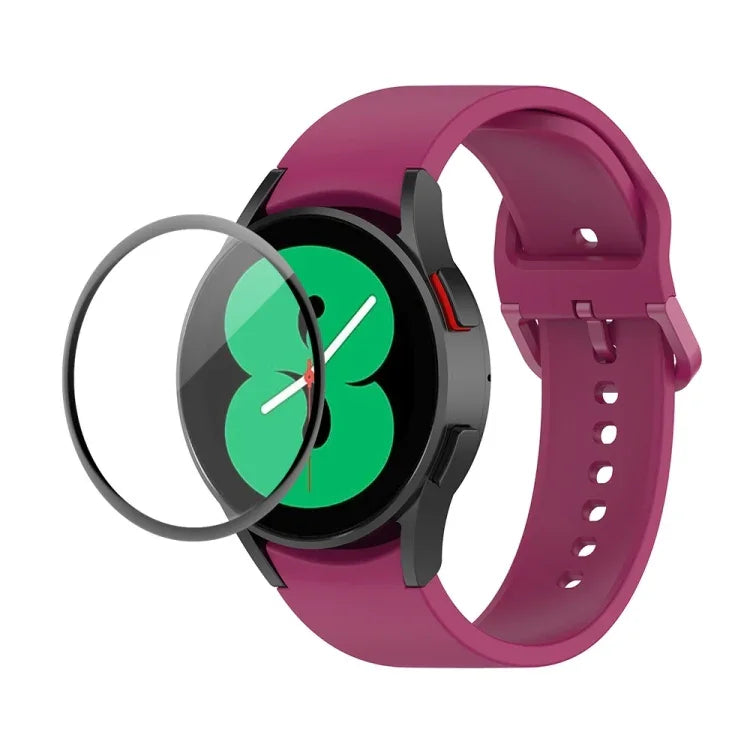 Kit bracelet réglable en silicone + protection d'écran intégrale en PMMA JUNSUNMAY, pour Samsung Galaxy Watch5 40mm, pour Samsung Galaxy Watch4 44mm, pour Samsung Galaxy Watch4 40mm