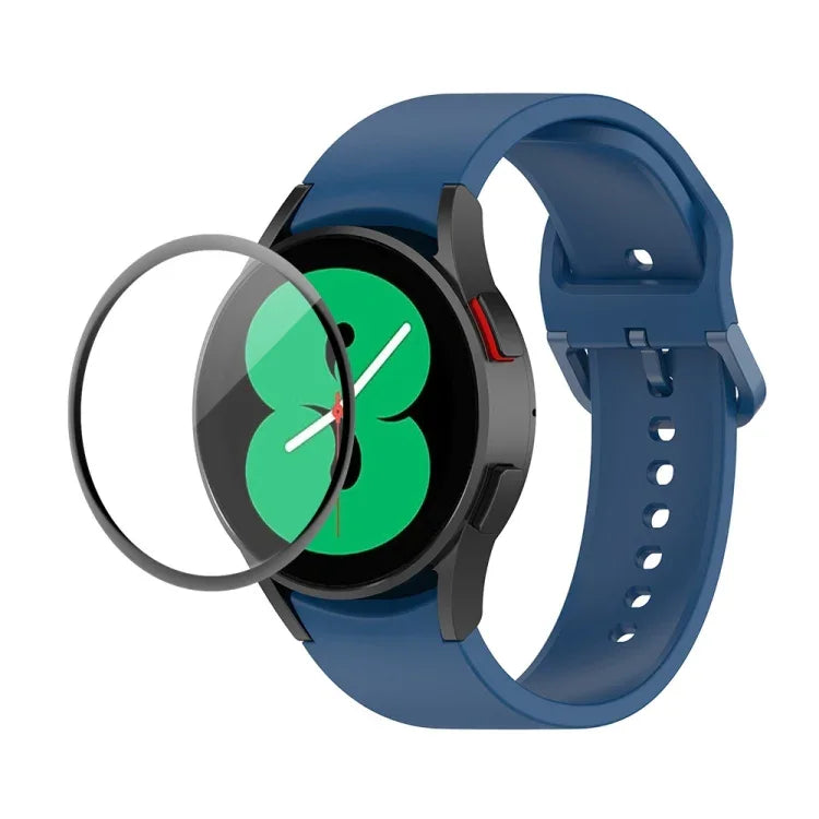 Kit bracelet réglable en silicone + protection d'écran intégrale en PMMA JUNSUNMAY, pour Samsung Galaxy Watch5 40mm, pour Samsung Galaxy Watch4 44mm, pour Samsung Galaxy Watch4 40mm
