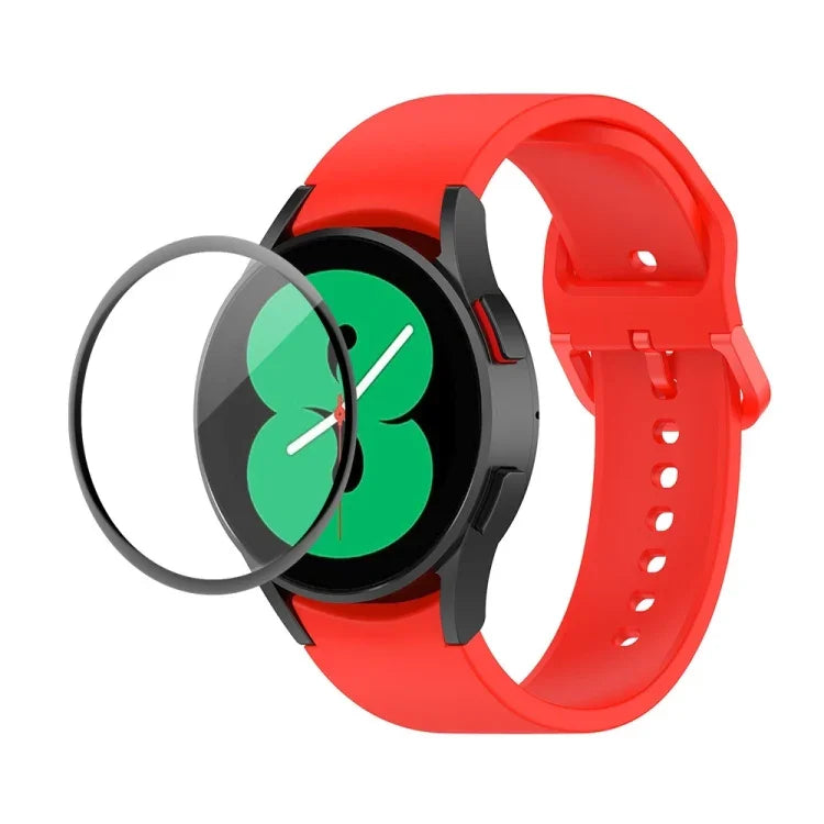 Kit bracelet réglable en silicone + protection d'écran intégrale en PMMA JUNSUNMAY, pour Samsung Galaxy Watch5 40mm, pour Samsung Galaxy Watch4 44mm, pour Samsung Galaxy Watch4 40mm