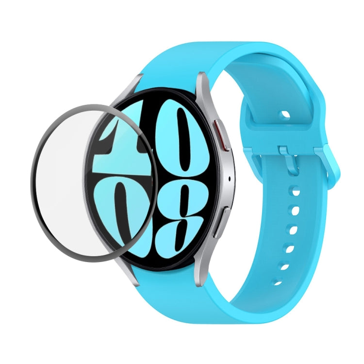 Kit JUNSUNMAY Bracelet Réglable en Silicone + Protection d'Écran PMMA Couverture Intégrale, Pour Samsung Galaxy Watch6 Classic 47mm, Pour Samsung Galaxy Watch6 44mm, Pour Samsung Galaxy Watch6 40mm