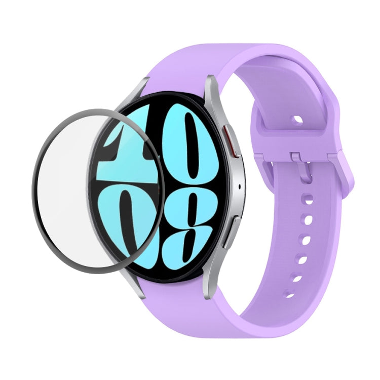 Kit JUNSUNMAY Bracelet Réglable en Silicone + Protection d'Écran PMMA Couverture Intégrale, Pour Samsung Galaxy Watch6 Classic 47mm, Pour Samsung Galaxy Watch6 44mm, Pour Samsung Galaxy Watch6 40mm