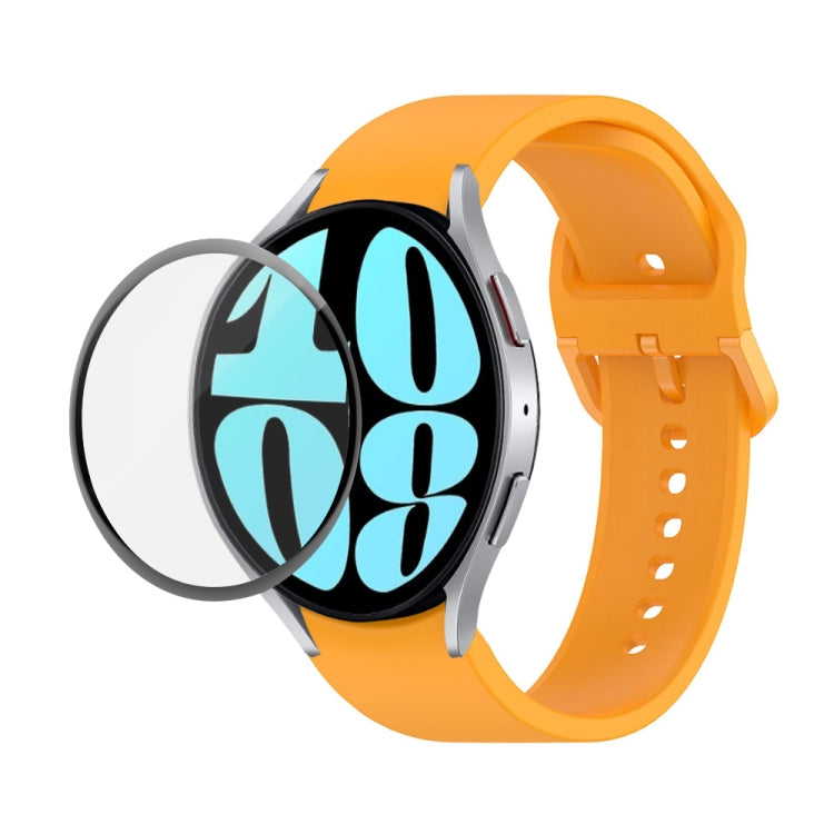 Kit JUNSUNMAY Bracelet Réglable en Silicone + Protection d'Écran PMMA Couverture Intégrale, Pour Samsung Galaxy Watch6 Classic 47mm, Pour Samsung Galaxy Watch6 44mm, Pour Samsung Galaxy Watch6 40mm