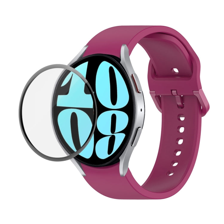 Kit JUNSUNMAY Bracelet Réglable en Silicone + Protection d'Écran PMMA Couverture Intégrale, Pour Samsung Galaxy Watch6 Classic 47mm, Pour Samsung Galaxy Watch6 44mm, Pour Samsung Galaxy Watch6 40mm