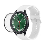 JUNSUNMAY Bracelet réglable en silicone + Kit de protection d'écran PMMA à couverture complète, Pour Samsung Galaxy Watch6 Classic 43mm, Pour Samsung Galaxy Watch5 44mm, Pour Samsung Galaxy Watch5 Pro 45mm