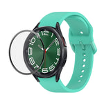 JUNSUNMAY Bracelet réglable en silicone + Kit de protection d'écran PMMA à couverture complète, Pour Samsung Galaxy Watch6 Classic 43mm, Pour Samsung Galaxy Watch5 44mm, Pour Samsung Galaxy Watch5 Pro 45mm