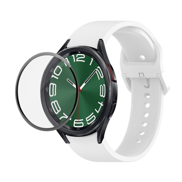Kit JUNSUNMAY Bracelet Réglable en Silicone + Protection d'Écran PMMA Couverture Intégrale, Pour Samsung Galaxy Watch6 Classic 47mm, Pour Samsung Galaxy Watch6 44mm, Pour Samsung Galaxy Watch6 40mm