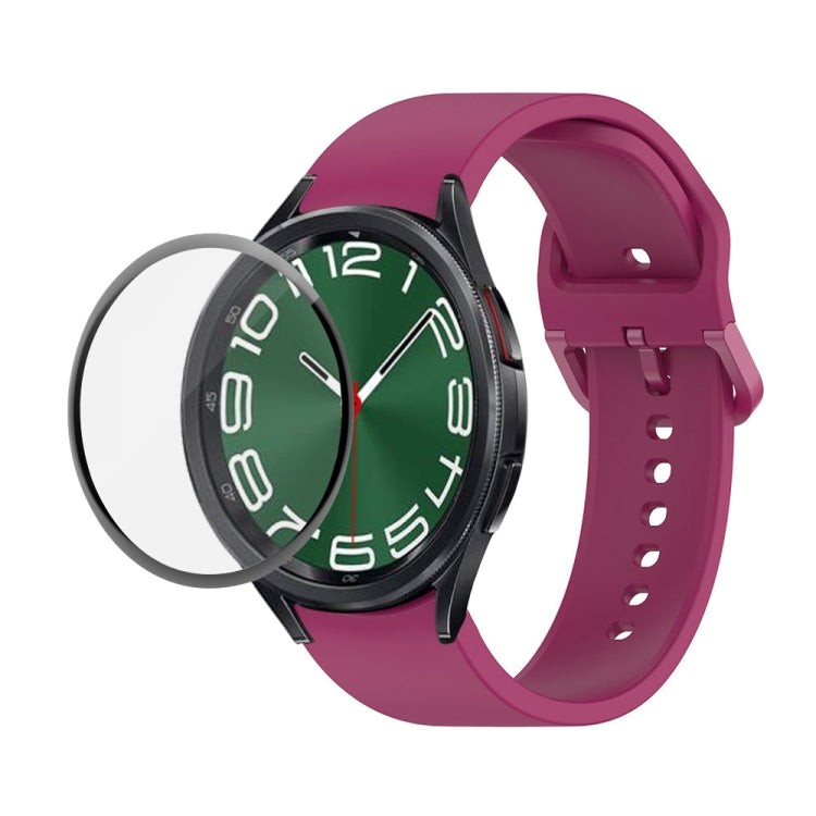 Kit JUNSUNMAY Bracelet Réglable en Silicone + Protection d'Écran PMMA Couverture Intégrale, Pour Samsung Galaxy Watch6 Classic 47mm, Pour Samsung Galaxy Watch6 44mm, Pour Samsung Galaxy Watch6 40mm