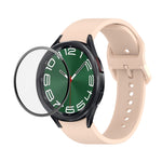 Kit JUNSUNMAY Bracelet Réglable en Silicone + Protection d'Écran PMMA Couverture Intégrale, Pour Samsung Galaxy Watch6 Classic 47mm, Pour Samsung Galaxy Watch6 44mm, Pour Samsung Galaxy Watch6 40mm