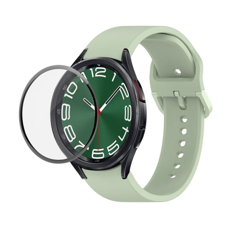 Kit JUNSUNMAY Bracelet Réglable en Silicone + Protection d'Écran PMMA Couverture Intégrale, Pour Samsung Galaxy Watch6 Classic 47mm, Pour Samsung Galaxy Watch6 44mm, Pour Samsung Galaxy Watch6 40mm